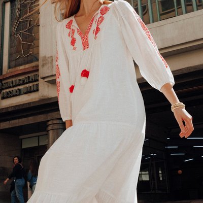 Longue robe brodée PROMOD