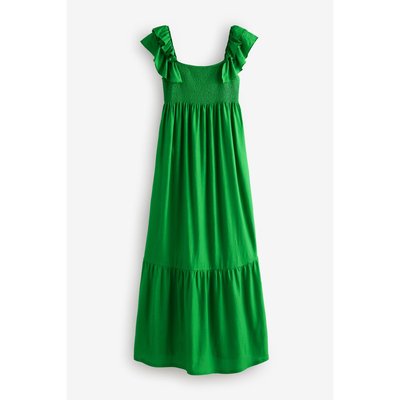 Robe mi-longue avec manches à volants NEXT