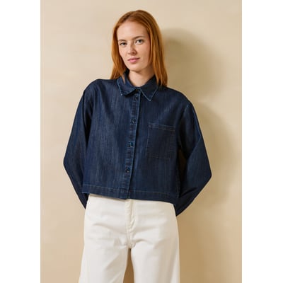 Chemise courte en jean brut LA FEE MARABOUTEE