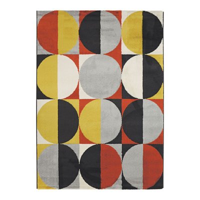 Tapis intérieur extérieur lumineux effet laineux  motifs cercles  GLOBE THE DECO FACTORY