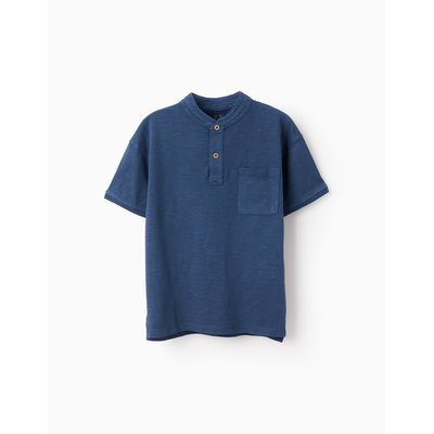 T-shirt de Coton avec Col Mao ZIPPY