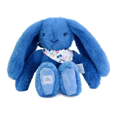 Peluche Lapin Fleurette bleu 25 cm DOUDOU ET COMPAGNIE