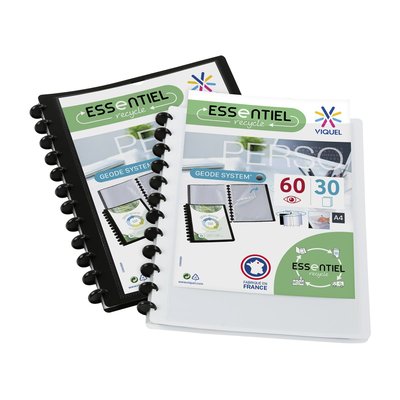 Lot de 2 Porte-vues personnalisables 60 vues avec pochettes amovibles format A4 GEODE VIQUEL