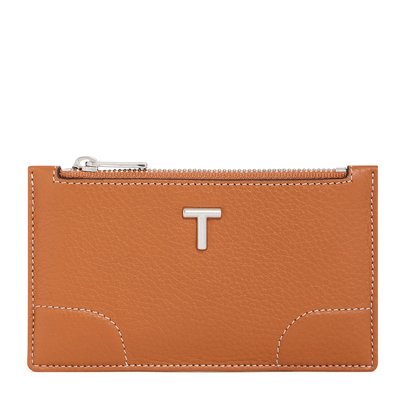 Porte cartes zippé en cuir grainé ROMY LE TANNEUR