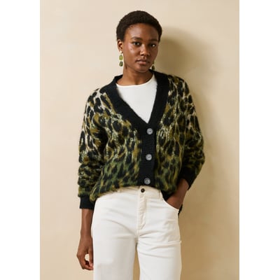 Gilet manches longues en jacquard col v LA FEE MARABOUTEE