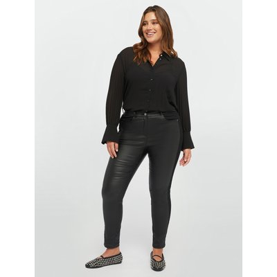 Pantalon skinny en tissu enduit avec parties latérales en maille MILANO FIORELLA RUBINO