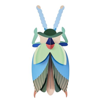 Grand scarabée mural carton  Emerald Beetle STUDIO ROOF