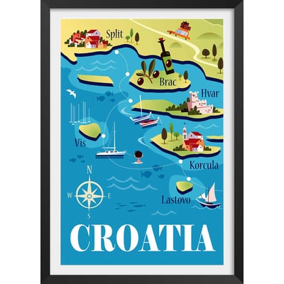 Poster de les iles de croatie HEXOA
