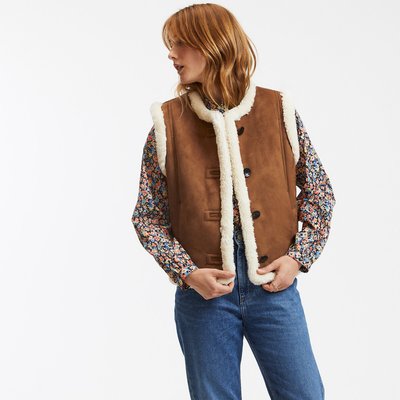 Gilet court fermeture boutonnée, plein hiver LA REDOUTE COLLECTIONS