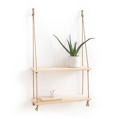 Dubbele wandplank in den en sisal L60cm, Mareo LA REDOUTE INTERIEURS