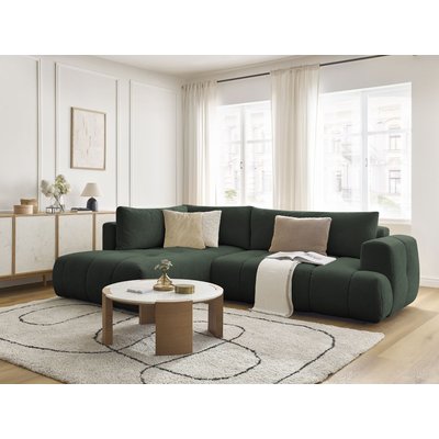 Canapé d'angle convertible 4 places en tissu lisse, FUJI BOBOCHIC