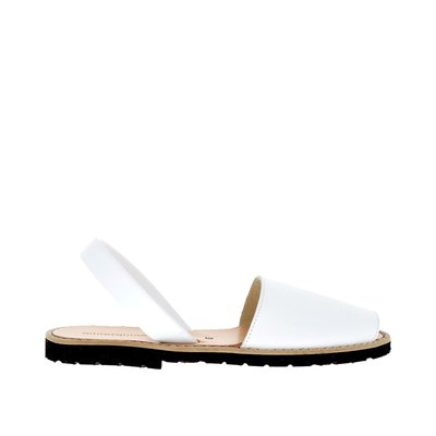 Sandales en cuir talon plat AVARCA CUIR BLANCO MINORQUINES