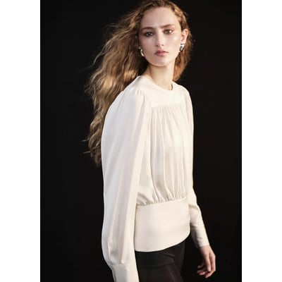 Blouse froncée à la taille cintrée MANGO