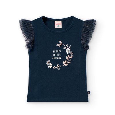T-shirt avec manches froncées et dessin sur le devant BOBOLI