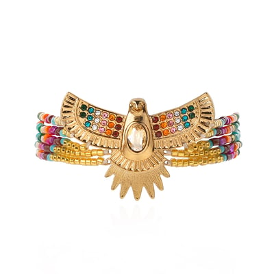Bracelet ajustable avec perles et cabochon central JUIZ HIPANEMA