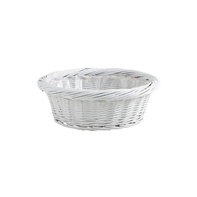 Corbeille en osier laqué blanc avec doublure plastique AUBRY GASPARD