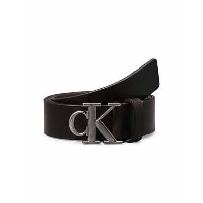 Leather Belt with 3.5cm Logo Buckle CALVIN KLEIN