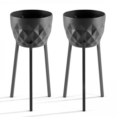 Lot de 2 supports cache pot sur pied, PALAVAS OVIALA