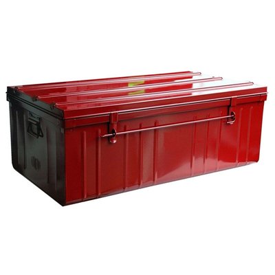 Malle de rangement en métal rouge 225 litres PIERRE HENRY