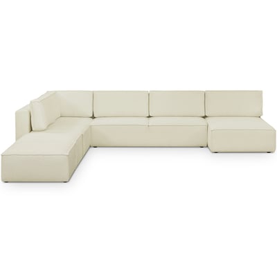 Canapé d'angle gauche convertible 8+2 places en tissu bouclé - HARPER MOD HOMIFAB