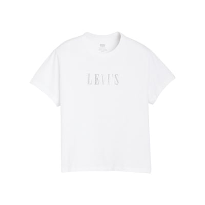 T-shirt en coton blanc à coupe ajustée pourvu de manches courtes LEVI'S