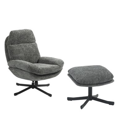 Fauteuil relax et repose pieds en tissu - CHILL MATHI DESIGN