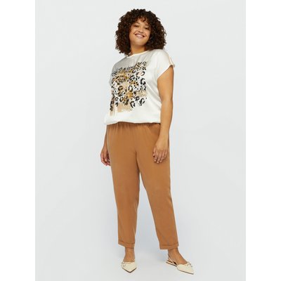 T-shirt avec devant en satin imprimé animal FIORELLA RUBINO