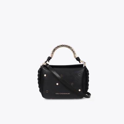 Sac à bandoulière à logo métallique tressé avec perles LOLA CASADEMUNT