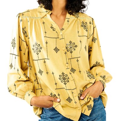 Chemise coton lin avec broderies SILVA WILD