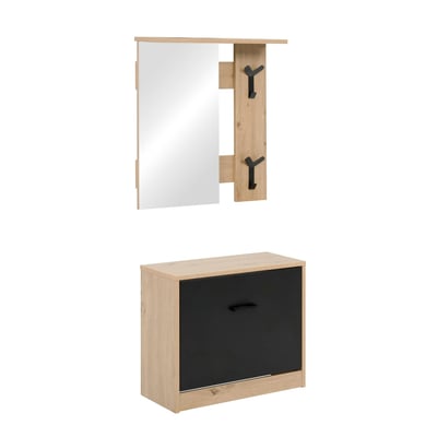 Vestiaire d'entrée - meuble à chaussures + miroir ALVA PIER IMPORT