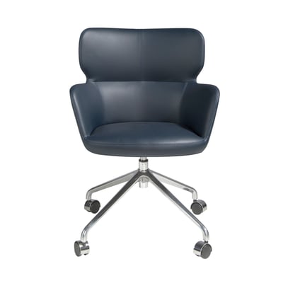 Chaise de bureau pivotant en similicuir bleu ANGEL CERDA