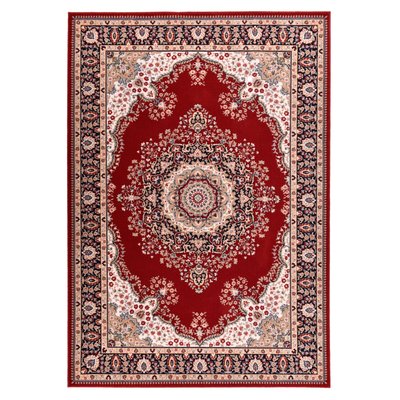Tapis d'orient floral Dolna tissé laine naturelle THEKO