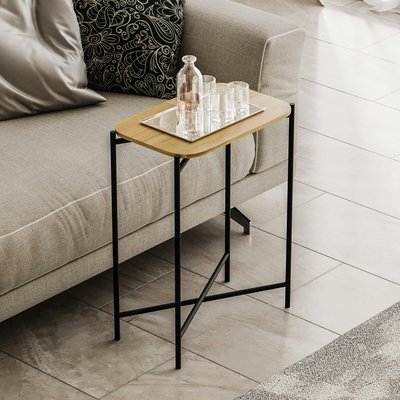 Petite table bois rectangulaire - structure métal noir JENA PIER IMPORT