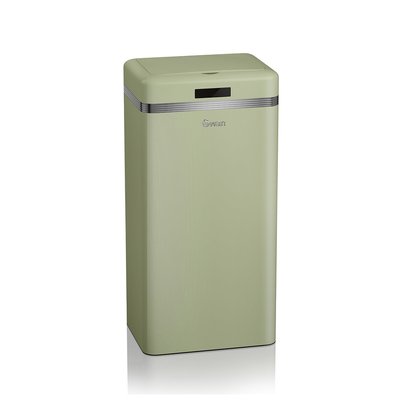 Retro 45L Square Sensor Bin in Green SWAN