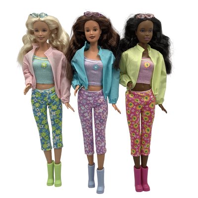 Lot de 3 poupées Rain or Sun Barbie, Teresa et Christie 2001 - Bon état MATTEL