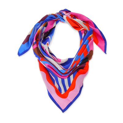 Foulard medium polyester recyclé effet soyeux imprimé CHACHACHA WILD