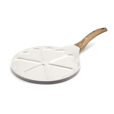 Poêle avec 6 cœurs 25.7 cm avec revêtement en céramique blanc - MYTHIC CUISINOX