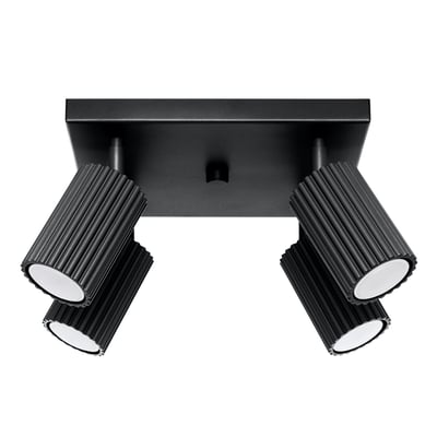 Plafonnier Aluminium Noir GU10 4 Karbon EDEN