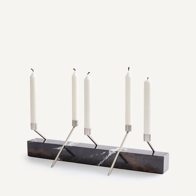 Sebastiano Marble Centrepiece Candle Holder, Height 21.3cm AM.PM
