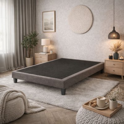 Sommier déco tapissier bouclette Nuage SOMEO