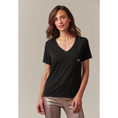 T-shirt col V avec détail coeur KELLIE DEELUXE