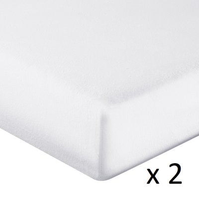 Lot de 2 protège-matelas en coton bonnet 30 cm 160 g/m² SECURE SENSEI MAISON