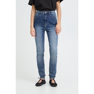 Jeans taille haute, coupe ajustée ICHI