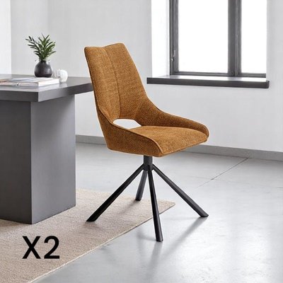 Chaise contemporaine pivotante rouille (lot de 2) LIGURIE PIER IMPORT