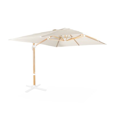 Parasol déporté rectangulaire 3x4m, mât effet bois WIMEREUX SWEEEK