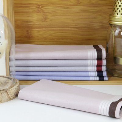 Lot de 6 mouchoirs tissu coton 57 fils ROMAIN LINANDELLE