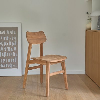 Chaise en bois de teck massif naturel  ADELE BERAH GETAH