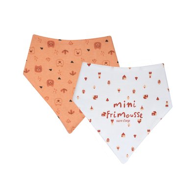 Lot de 2 bavoirs bandanas orell maille SUCRE D'ORGE