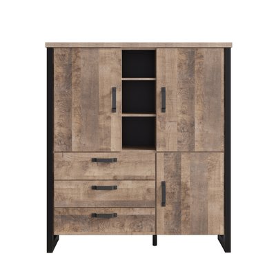 Grand buffet haut 3 portes, 3 tiroirs et 3 niches L138 cm - EMILE CALICOSY