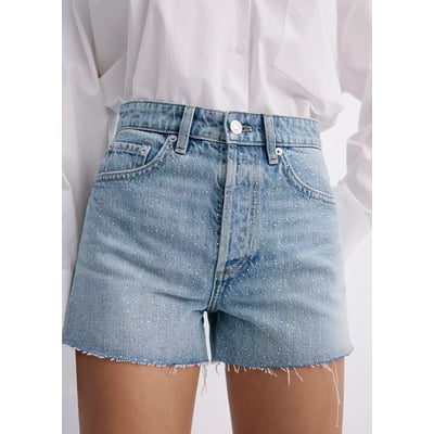 Short en jean strass MANGO